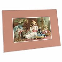 3dRose Cloaks and Dry Goods Girl Playing with Dolls at a Tea... - Desk Pad Place Mats (dpd-170296-1)