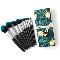 Makeup Brushes 10 PCs Makeup Brush Set Professional Wood Handle Premium Synthetic Contour Concealers Foundation Blending Face Powder Eye Shadow Cosmetic Brushes with PU Leather Bag