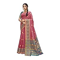 Designer Traditional Indian Women wear Jacquard Woven Art Silk Saree Blouse Festival Sari 1859