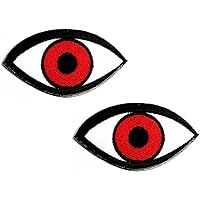 2pcs. Red Evil Eye Kids Cartoon Patches Eyes Iron On Applique Motif Patch Suitable for Children Adult DIY Jeans Jacket Bag Backpack Caps Decoration Emblem Costume
