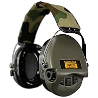 Supreme Pro-X LED Ear Defenders for Hunting & Shooting - Active & Electronic Ear Muffs - Camo Band