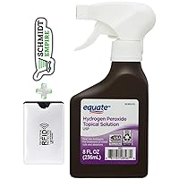 Equate 3% Hydrogen Peroxide Topical Solution Antiseptic Spray, 8 fl oz + 1 Card Protector SchmiidtEmpire + Sticker (Pack of 1)