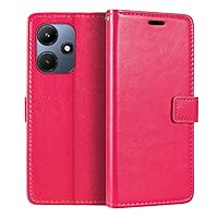 for Infinix Hot 30 Play X6835 Case, Premium PU Leather Magnetic Flip Case Cover with Card Holder and Kickstand for Infinix Hot 30 Play NFC (6.82”) Rose