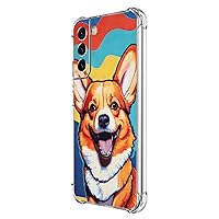 Galaxy S22 Case,Colorful Corgi Dog Pop Art Drop Protection Shockproof Case TPU Full Body Protective Scratch-Resistant Cover for Samsung Galaxy S22