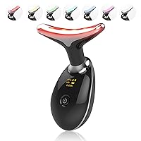 7 Color Face Neck Massager for Skin Care at Home, Facial Massager, Skin Care Tools, Glossy Black