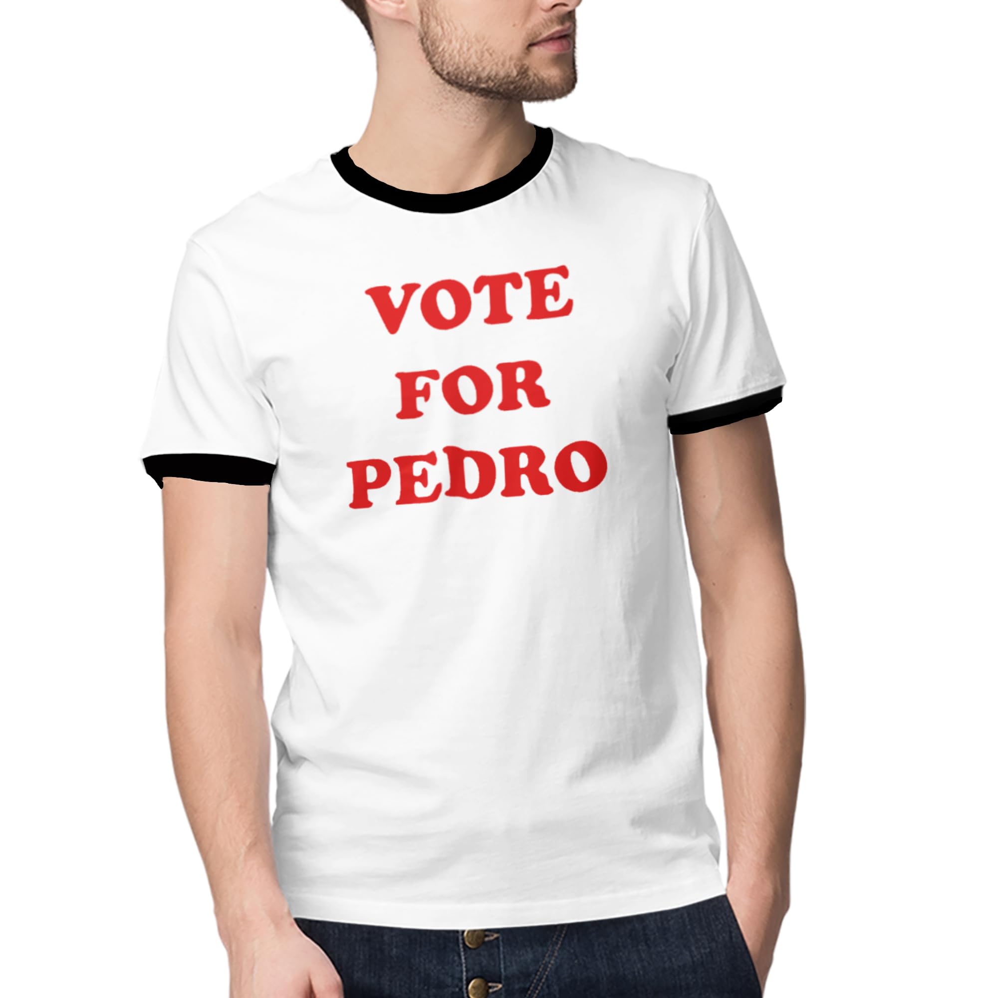 DIRTYRAGZ Men's Vote for Pedro T-Shirt, Napoleon Dynamite Costume Graphic Tee Shirt from