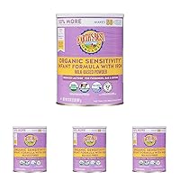 Organic Sensitive Baby Formula for Babies 0-12 Months, Reduced Lactose Powdered Infant Formula with Iron, Omega-3 DHA, and Omega-6 ARA, 32 oz Formula Container (Pack of 4)