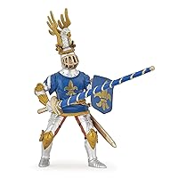 Papo -Hand-Painted - Figurine -Medieval-Fantasy -Blue Knight Fleur de LYS -39788 - Collectible - for Children - Suitable for Boys and Girls - from 3 Years Old