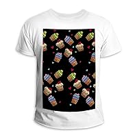 Cute Cupcakes Unisex T-Shirt Fashion Round Neck Casual Sports Top