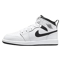 Jordan 1 Mid Little Kids' Shoes (DQ8424-132, White/Black-White-Black)