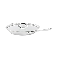 All-Clad D5 5-Ply Brushed Stainless Steel Fry Pan With Lid, 14 Inch, Compatible With Any Stovetop Including Induction, Oven Broiler Safe 600F, Pots and Pans, Frying Pan, Skillet, Cookware, Silver