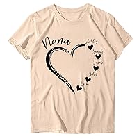 Valentine's Day Shirts for Women Classic Print Pretty Versatile with Short Sleeve Scoop Neck Cropped Blouses