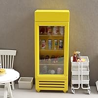 AirAds Dollhouse 1:12 Scale Dollhouse Miniature Refrigerator and Side cart (1 White Refrigerator)
