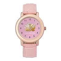 I Give Zero Fox Classic Watches for Women Funny Graphic Pink Girls Watch Easy to Read