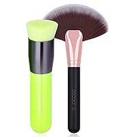 Docolor Flat Top Kabuki Foundation Brush Professional Synthetic Makeup Brush With Fan Brush Face Makeup Brush Professional Highlighting Make Up Brushes Premium Cosmetic Tool