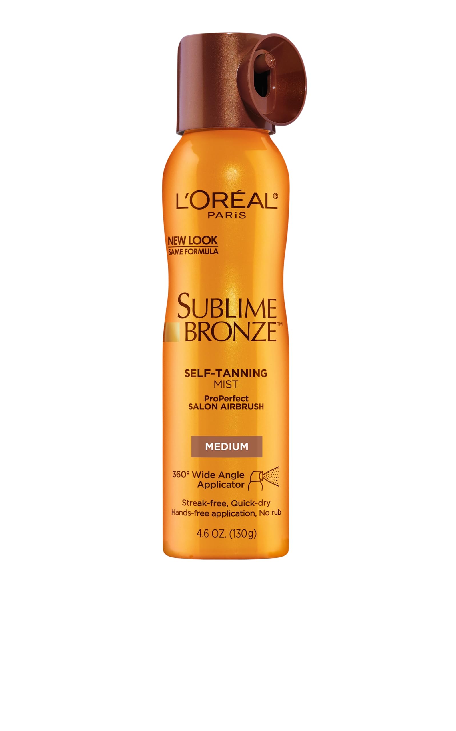 L'Oreal Paris Sublime Bronze Self Tanning Mist, Medium to Natural Spray Tan, 4.6 oz