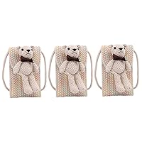 2 Pcs Bear Mini Crossbody Bag Handbag Magnetic Buckle Miss Girl
