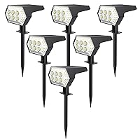 6 Pack Solar Spot Lights for Landscaping, 108 LEDs Solar Landscape Spotlights, 2 in 1 Super Bright Solar Garden Lights with 4 Modes, Solar Spot Lights Outdoor for Patio Yard Pool