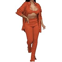 Women's Casual Trousers Sexy Knitted Underwear Three Piece Suit