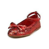 Girl's Sparkly Wedding Party Dress Shoes 5 Colors Ankle Wrap Toddler Size
