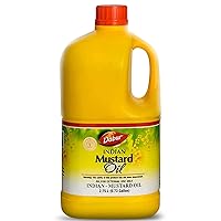 Dabur Kachi Ghani Mustard Oil - Oil for Skin and Hair Care, Cold-Pressed Oil Body Massage, Therapeutic-Grade Mustard Oil, Natural Oil from Mustard Seeds, Unrefined Mustard Oil (2750 ml)
