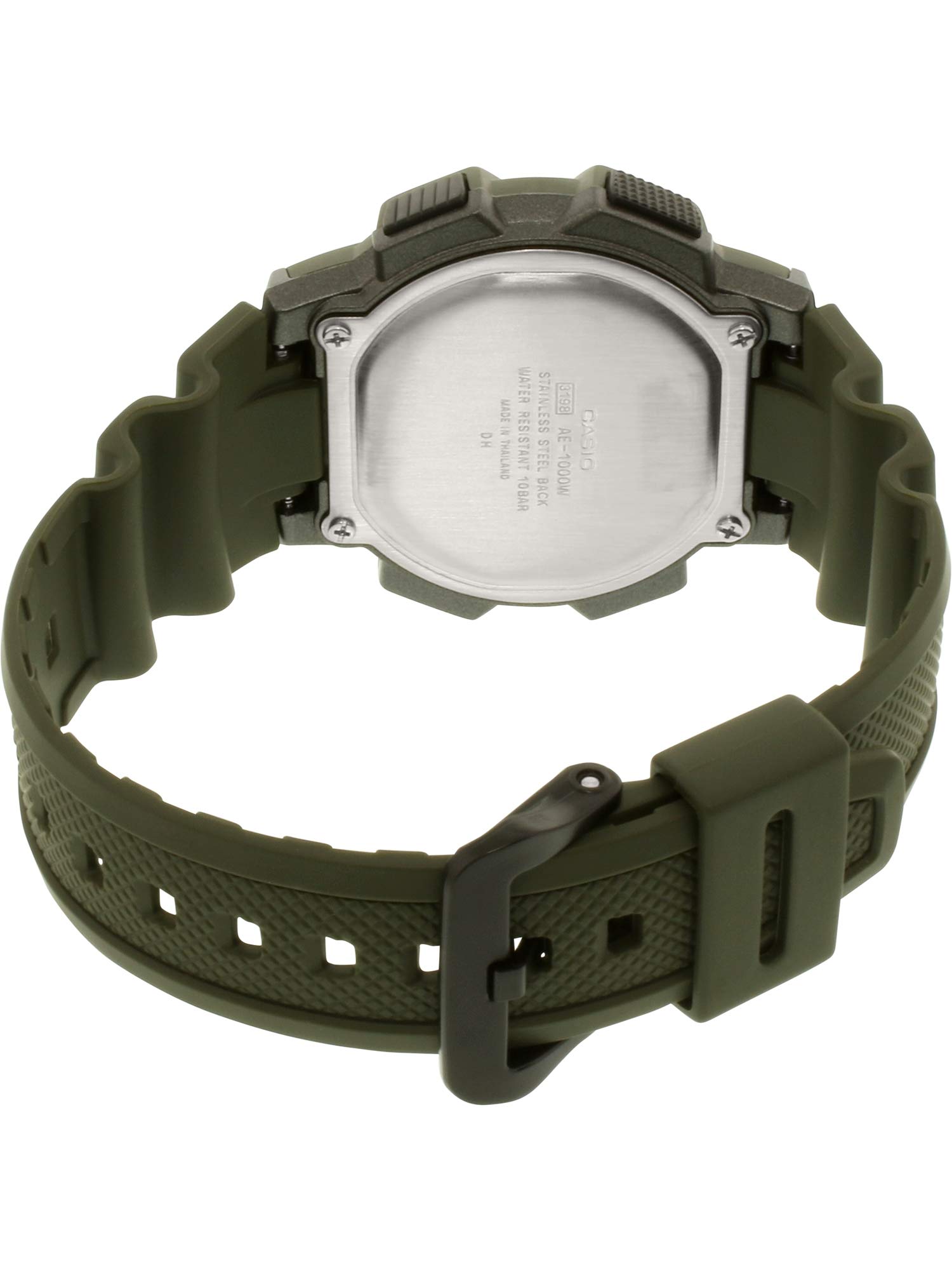 Casio Men's '10-Year Battery' Quartz Resin Watch, Color:Green (Model: AE1000W-3AV)