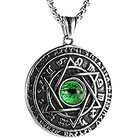 Naivo Color of Eyes Talisman Seal Solomon Six-pointed Star 12 Constellation Pendant stainless steel Necklace