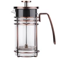 French Press Coffee Maker, Tea Maker, Stainless Steel Filter, 12 Ounce/0.35 Liter, Copper
