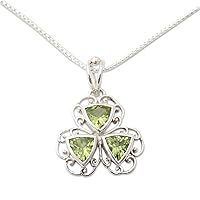 NOVICA Handmade .925 Sterling Silver Peridot Pendant Necklace India Birthstone 'Delhi in Green'