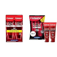 Colgate Optic White Renewal Teeth Whitening Toothpaste with Fluoride & Optic White Pro Series Whitening Toothpaste with 5% Hydrogen Peroxide