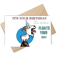 Screaming Goat Birthday Card Greeting Card Funny Invitation Card Blank Inside with Envelopes for Kids Boy Girl Kids 8 x 5.3 Inch (20x13.5cm) (Cartoon Sheep)