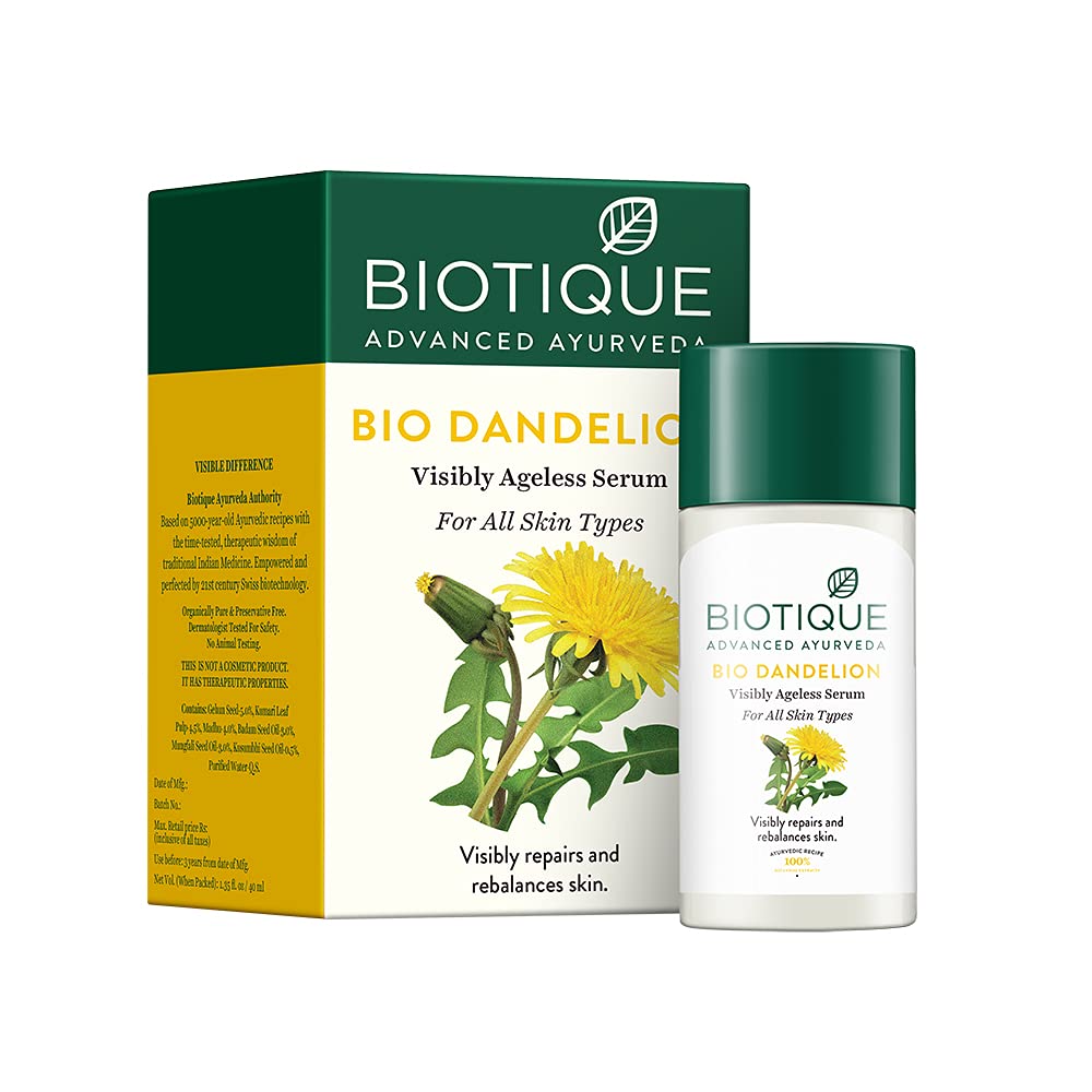 Biotique Bio Dandelion Visibly Ageless Serum For All Skin Type, 40 ml