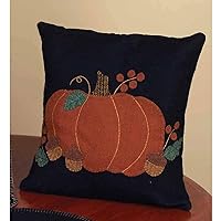Pumpkin & Acorns Black Pillow 14