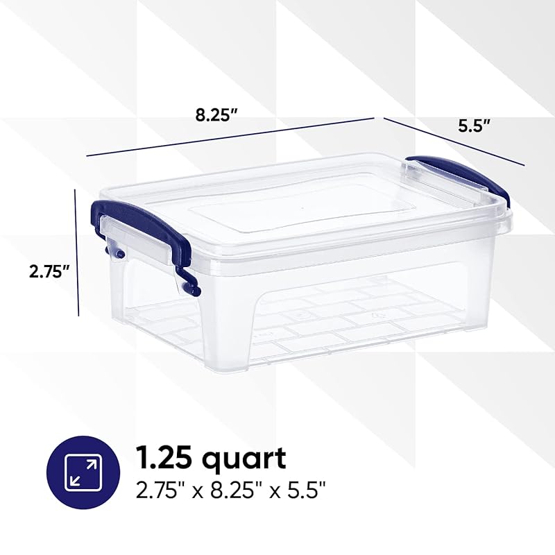 Superio 6.25 Quart Clear Plastic Storage Bin with Lid, Non-Toxic, BPA Free,  Odor Free, Organizer Storage Box, Stackable Plastic Tote for Home, Garage,  School, and Office 