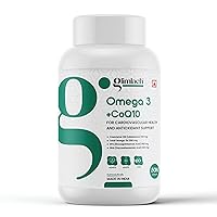 Omega-3 & CoQ10 Softgels, 1280 mg Omega-3, 100 mg CoQ10, Heart Health, Cellular Energy, Antioxidant Support (Pack of 3, 50 Softgel Each Jar)