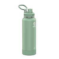 Takeya Actives 40 oz Vacuum Insulated Stainless Steel Water Bottle with Spout Lid, Premium Quality, Cucumber