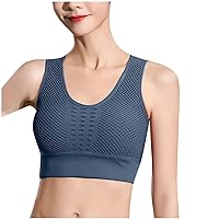 Women's Longline Sport Bra Hollow Out Mesh Back Breathable Yoga Crop Top Wirefree Push Up Medium Support Workout Bras