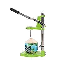 Manual Coconut Hole Opening Machine Coconut Opener Tool Hand Press Driller Opener for Young/Tender Coconut Green Save Effort, Stainless Steel + Casting Base Commercial Home Use (UPGRADE)