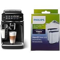 Philips 3200 Series Fully Automatic Espresso Machine w/LatteGo, Black, EP3241/54 & Philips Saeco AquaClean Filter 2 Pack, CA6903/22
