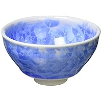 京焼(Kyouyaki) Kyo Ware KTA827-01 Kiyomizu Pottery Kiln Guinomi, Flower Crystal, Blue