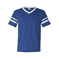 Augusta Sportswear V-Neck Jersey with Striped Sleeves
