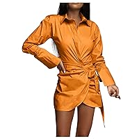 Lady for Womens Tie Nuring Shirt Solid Long-Sleeve Classic Cold Shoulder