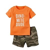 Camouflage Dino Baby Boy Clothes Suit Infant Cotton T-Shirt Camo Shorts Pants