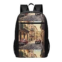 Italian Street Print Simple Sports Backpack, Unisex Lightweight Casual Backpack, 17 Inches