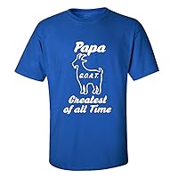 Father's Day Papa Goat Greatest of All Time Short Sleeve T-Shirt-Royal-Small