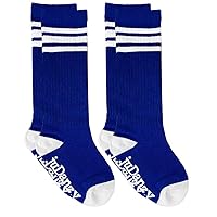juDanzy Knee High Tube Socks for Boys, Girls, Baby, Toddler and Child (2 Pack) (2-4 Years, Blue 2 Pack)