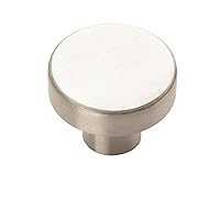 Amerock | Cabinet Knob | Stainless Steel | 1-1/4 inch (32 mm) Diameter | Stainless Steel | 1 Pack | Drawer Knob | Cabinet Hardware