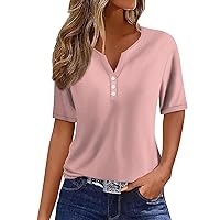 Crop Tops for Women Women's Oversized T Shirts Tees Half Sleeve V Neck Comfy Cozy Cotton Tunic Tops Shirts for Women