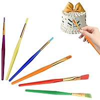 Small Fondant Cake Coloring Pen Decorating Brush,6Pcs Cake Decorating Tool Set Cookie Decoration Brushes,Coloring Sugar Craft Baking Tool for Cookie Cake Fondant Decoration Supplies, 6Pcs Cake De