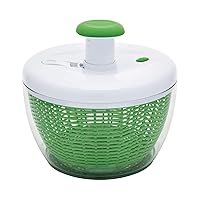 Easy to use pro Pump Spinner with Bowl, Colander and Built in draining System for Fresh, Crisp, Clean Salad and Produce, Large 6.6 quart, Green